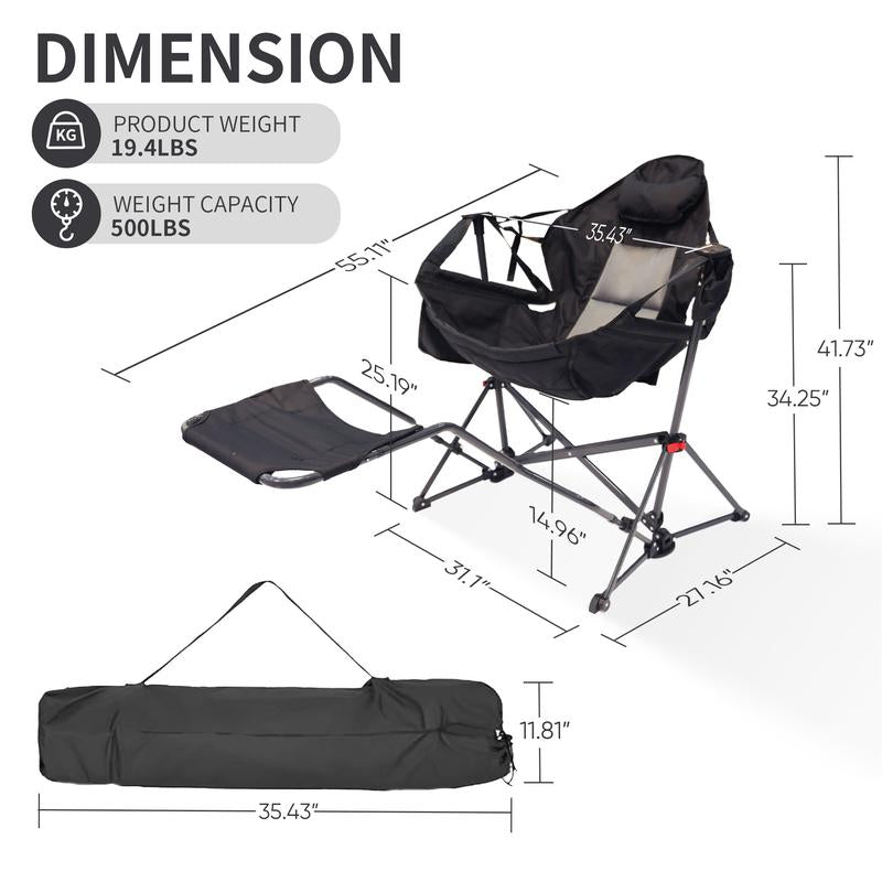 【Memorial Day】Gdy Hammock Hammock Camping Chair, Swing Chair with Pedal, Max 450 Lbs Capacity Hammock Life