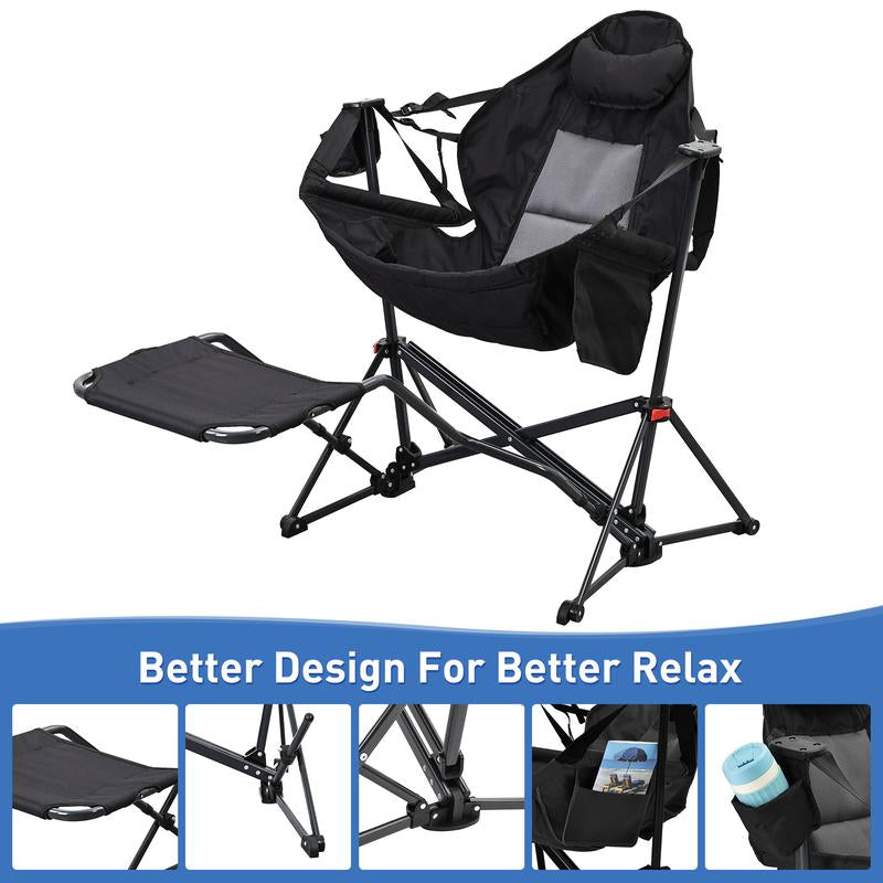 【Memorial Day】Gdy Hammock Hammock Camping Chair, Swing Chair with Pedal, Max 450 Lbs Capacity Hammock Life
